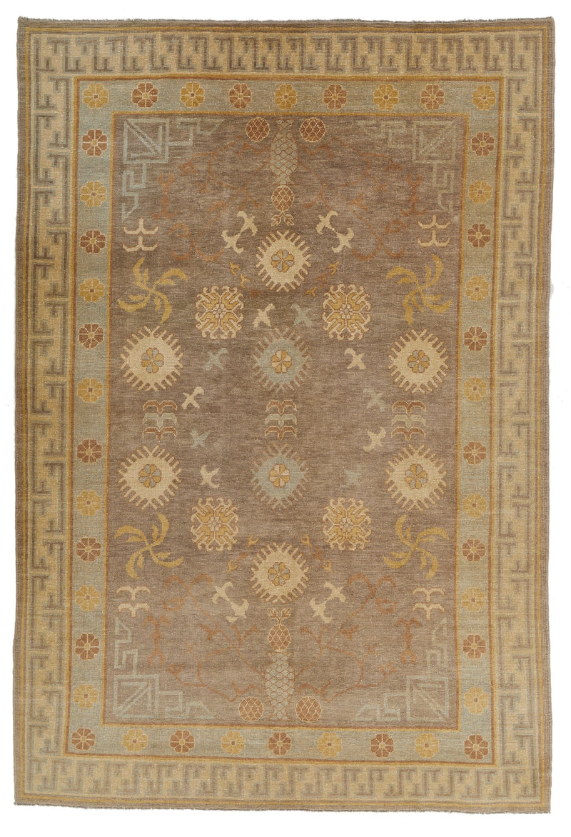 8x12 Gray and Multicolor Turkish Oushak Rug