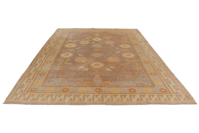 8x12 Gray and Multicolor Turkish Oushak Rug