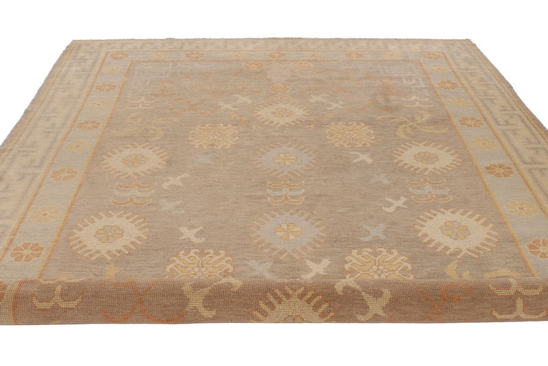 8x12 Gray and Multicolor Turkish Oushak Rug