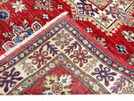 3x5 Red and Ivory Kazak Tribal Rug