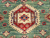 4x6 Green and Ivory Kazak Tribal Rug