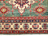 4x6 Green and Ivory Kazak Tribal Rug