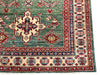 4x6 Green and Ivory Kazak Tribal Rug