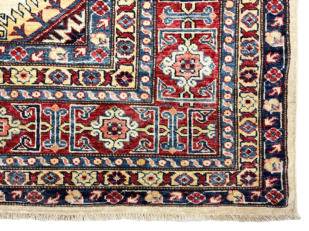 10x14 Red and Ivory Kazak Tribal Rug