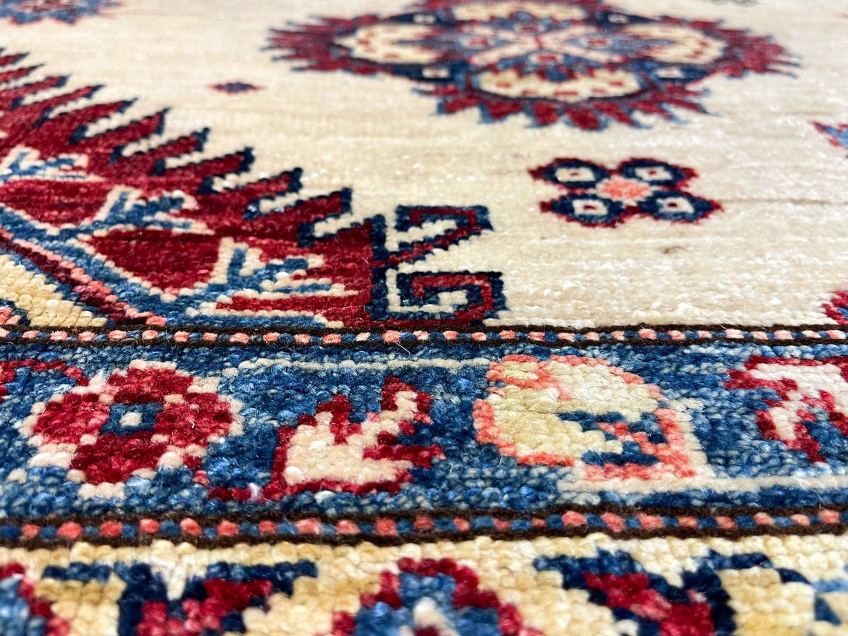 10x14 Red and Ivory Kazak Tribal Rug