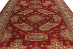 9x12 Red and Ivory Kazak Tribal Rug