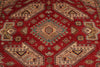 9x12 Red and Ivory Kazak Tribal Rug