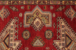 9x12 Red and Ivory Kazak Tribal Rug