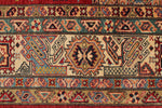 9x12 Red and Ivory Kazak Tribal Rug