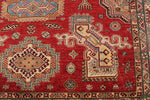 9x12 Red and Ivory Kazak Tribal Rug