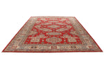 9x12 Red and Ivory Kazak Tribal Rug