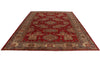 9x12 Red and Ivory Kazak Tribal Rug