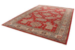 9x12 Red and Ivory Kazak Tribal Rug