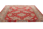 9x12 Red and Ivory Kazak Tribal Rug