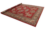 9x12 Red and Ivory Kazak Tribal Rug