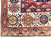 7x10 Navy and Ivory Kazak Tribal Rug