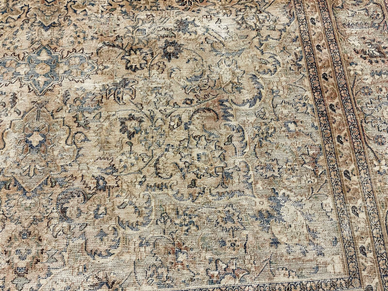 10x12 Ivory Turkish Overdyed Rug