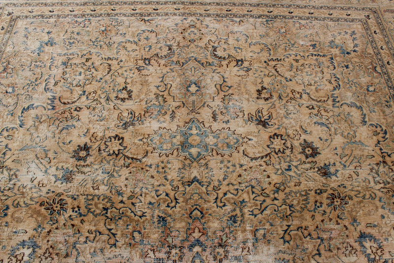 10x12 Ivory Turkish Overdyed Rug