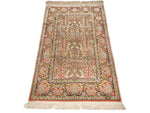 3x5 Ivory and Red Turkish Silk Rug