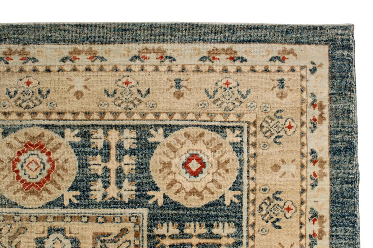 12x15 Blue and Ivory Turkish Oushak Rug