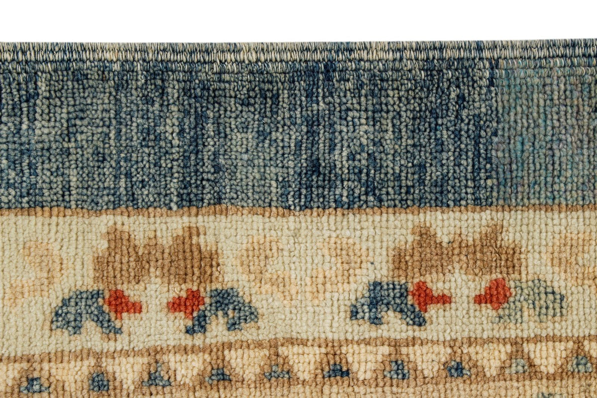 12x15 Blue and Ivory Turkish Oushak Rug