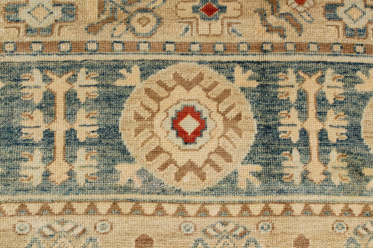 12x15 Blue and Ivory Turkish Oushak Rug