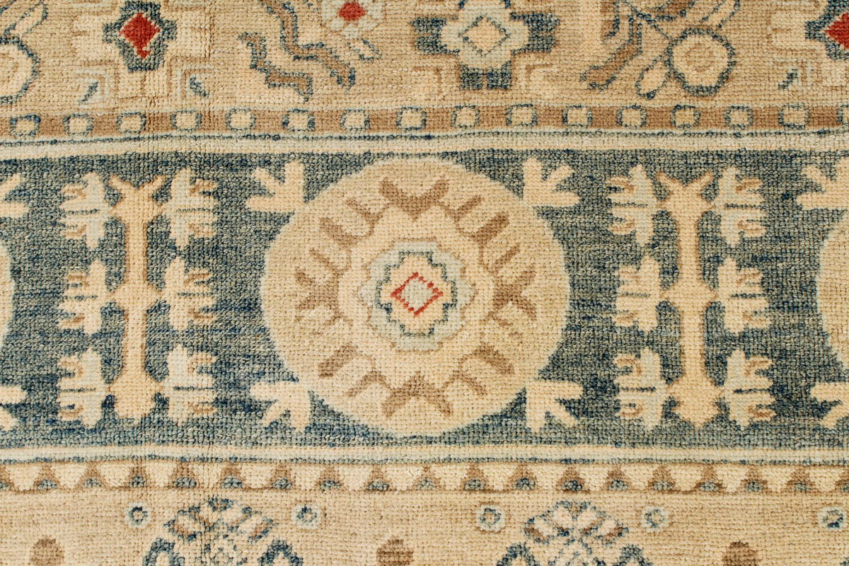 12x15 Blue and Ivory Turkish Oushak Rug