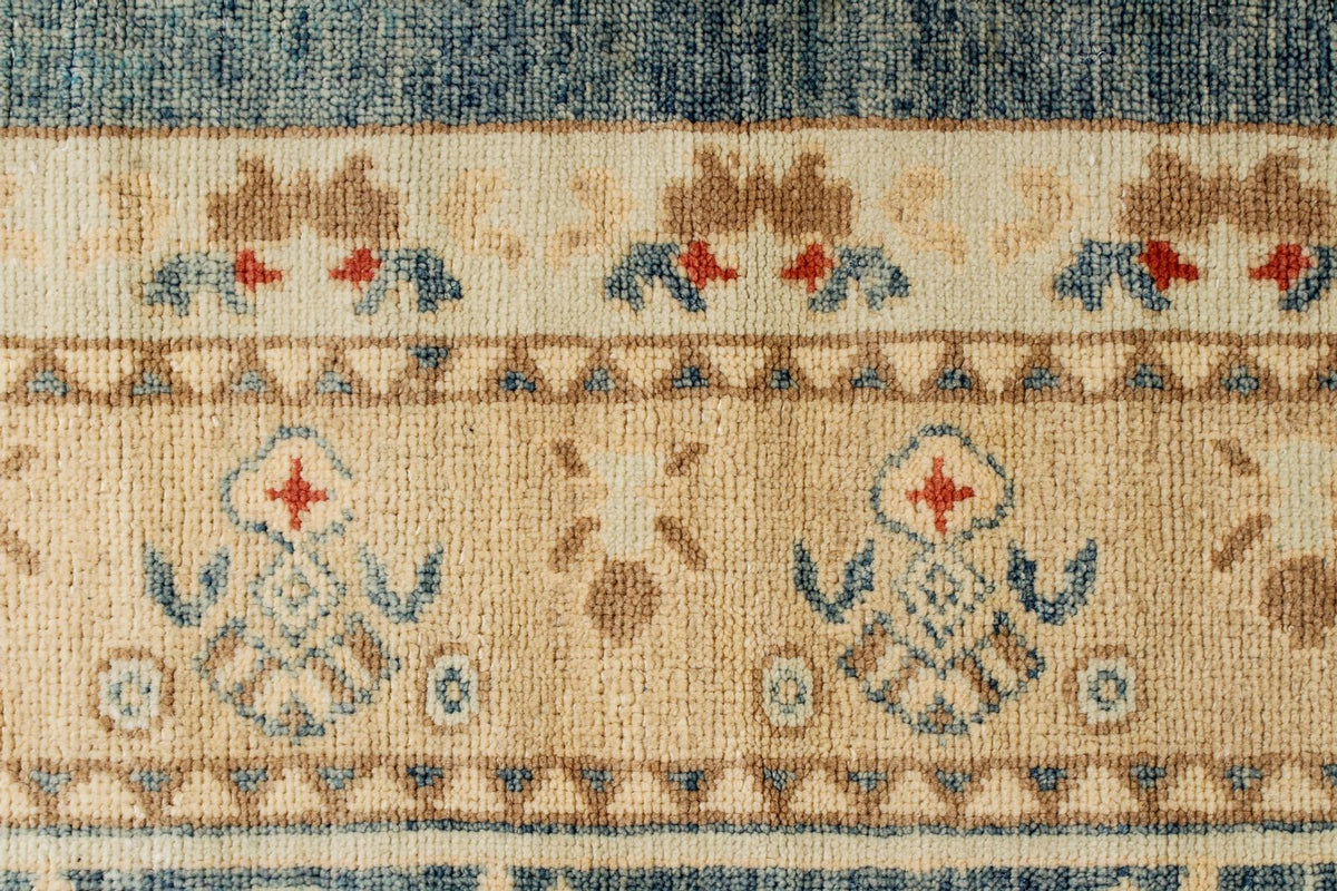 12x15 Blue and Ivory Turkish Oushak Rug