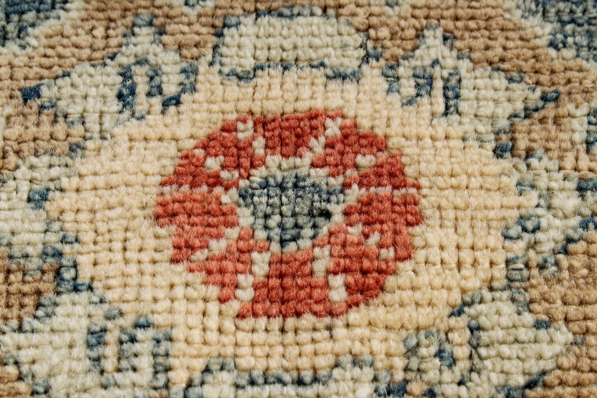12x15 Blue and Ivory Turkish Oushak Rug