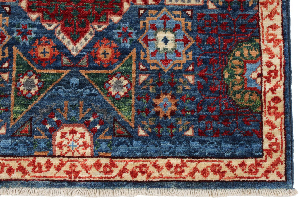 2x19 Navy and Multicolor Turkish Tribal Runner