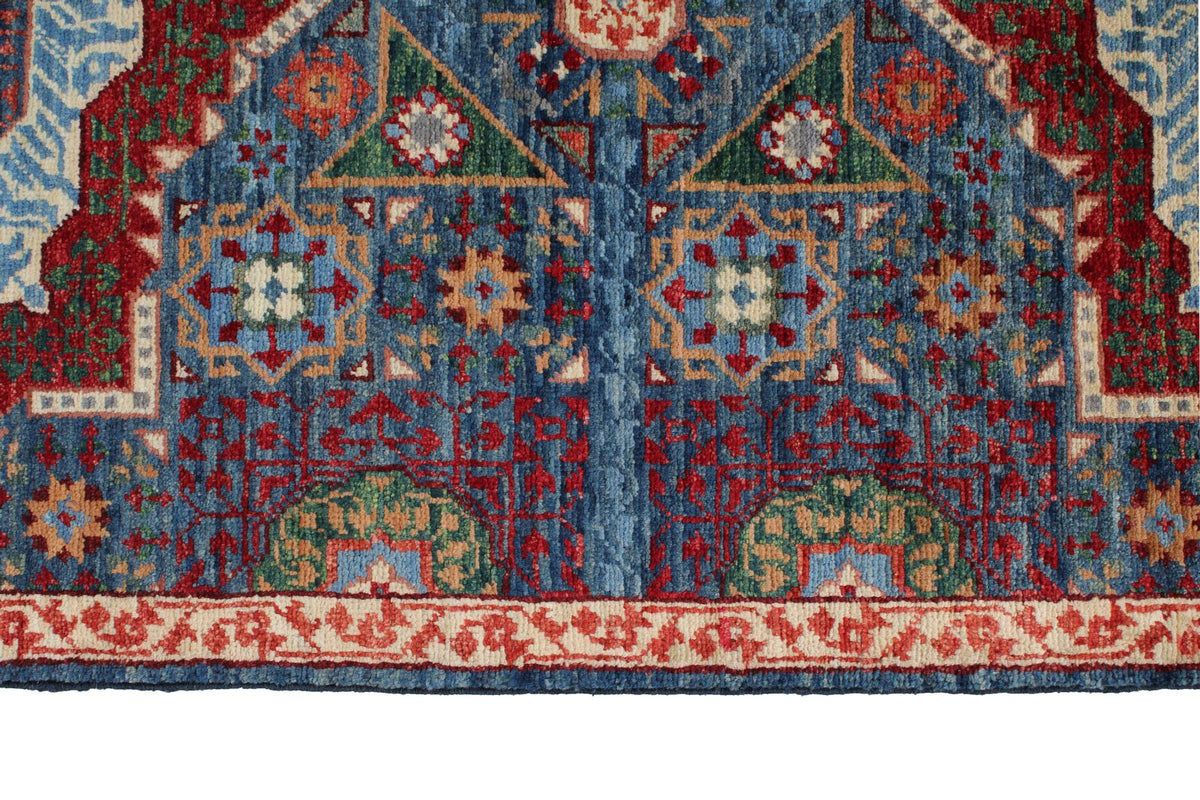 2x19 Navy and Multicolor Turkish Tribal Runner