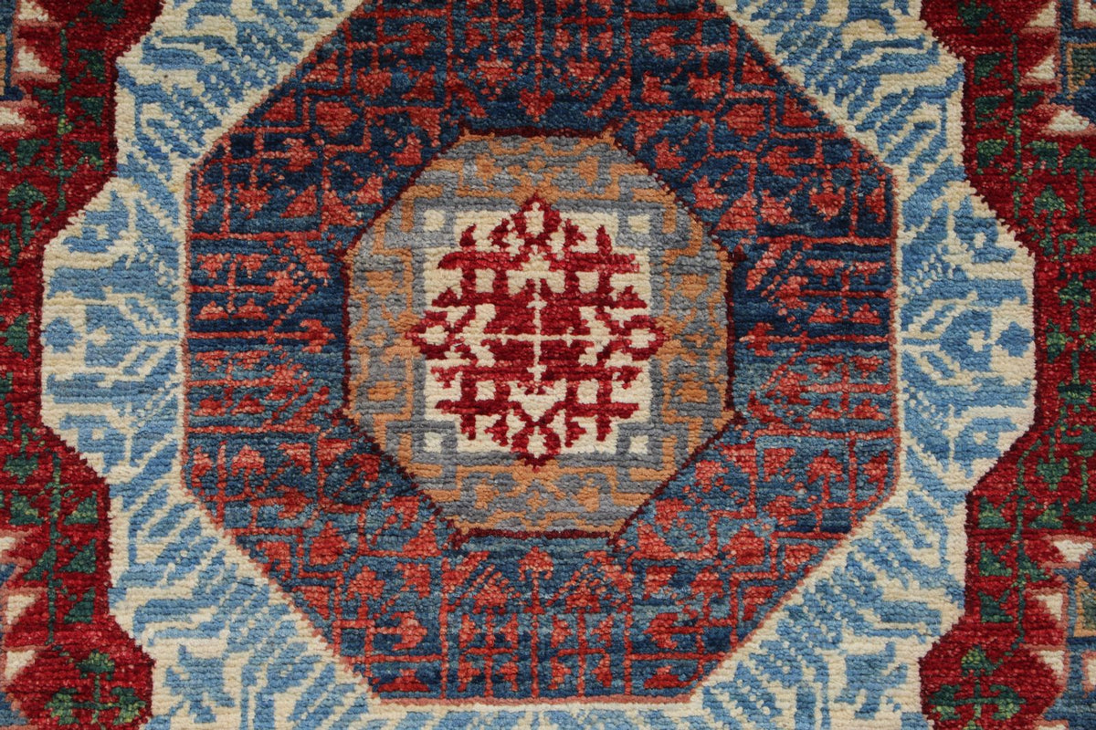 2x19 Navy and Multicolor Turkish Tribal Runner
