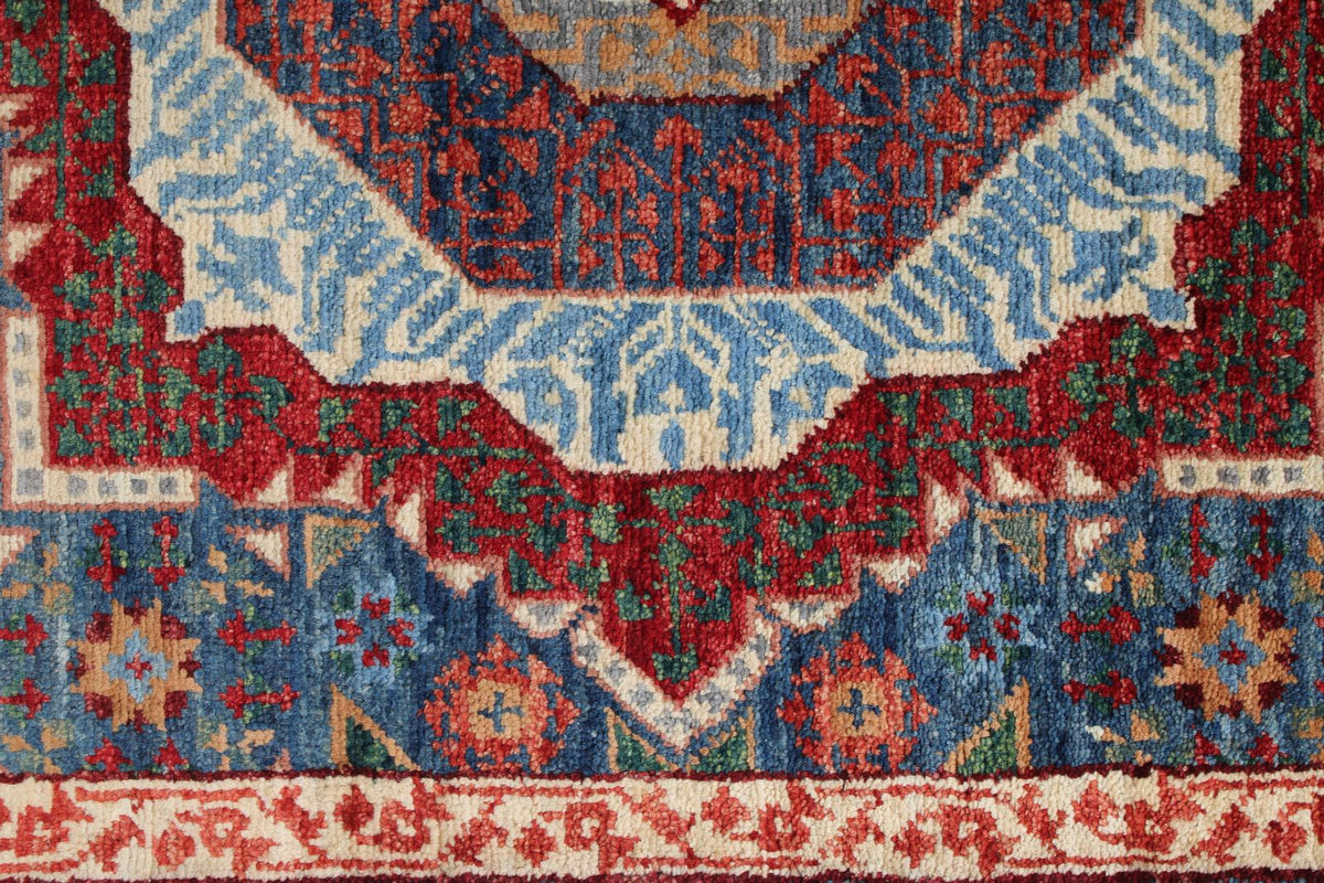 2x19 Navy and Multicolor Turkish Tribal Runner