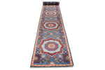 2x19 Navy and Multicolor Turkish Tribal Runner