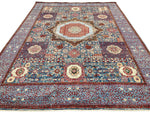 9x12 Navy and Multicolor Turkish Tribal Rug