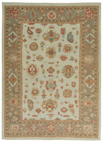 9x12 Gray and Blue Turkish Oushak Rug