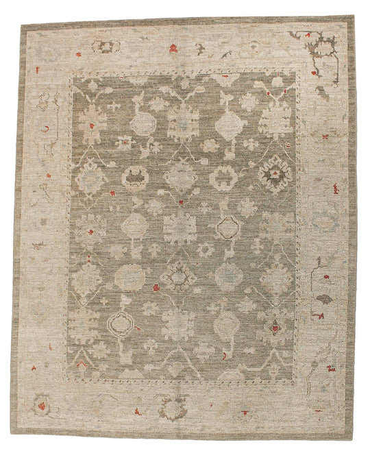 8x10 Gray and Navy Turkish Oushak Rug