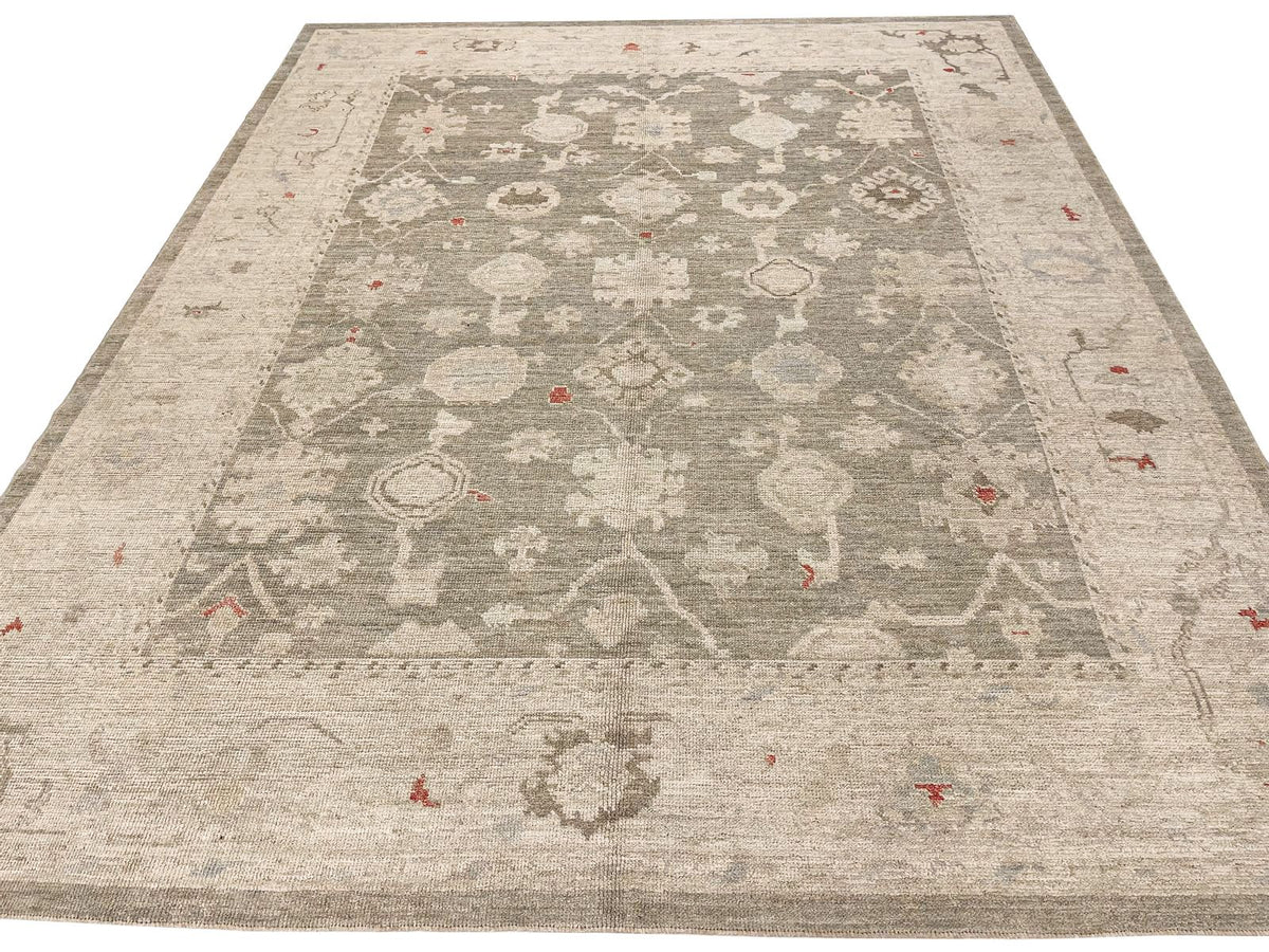 8x10 Gray and Navy Turkish Oushak Rug