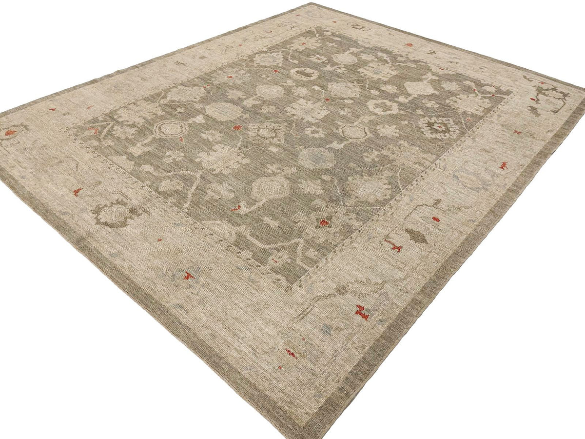 8x10 Gray and Navy Turkish Oushak Rug