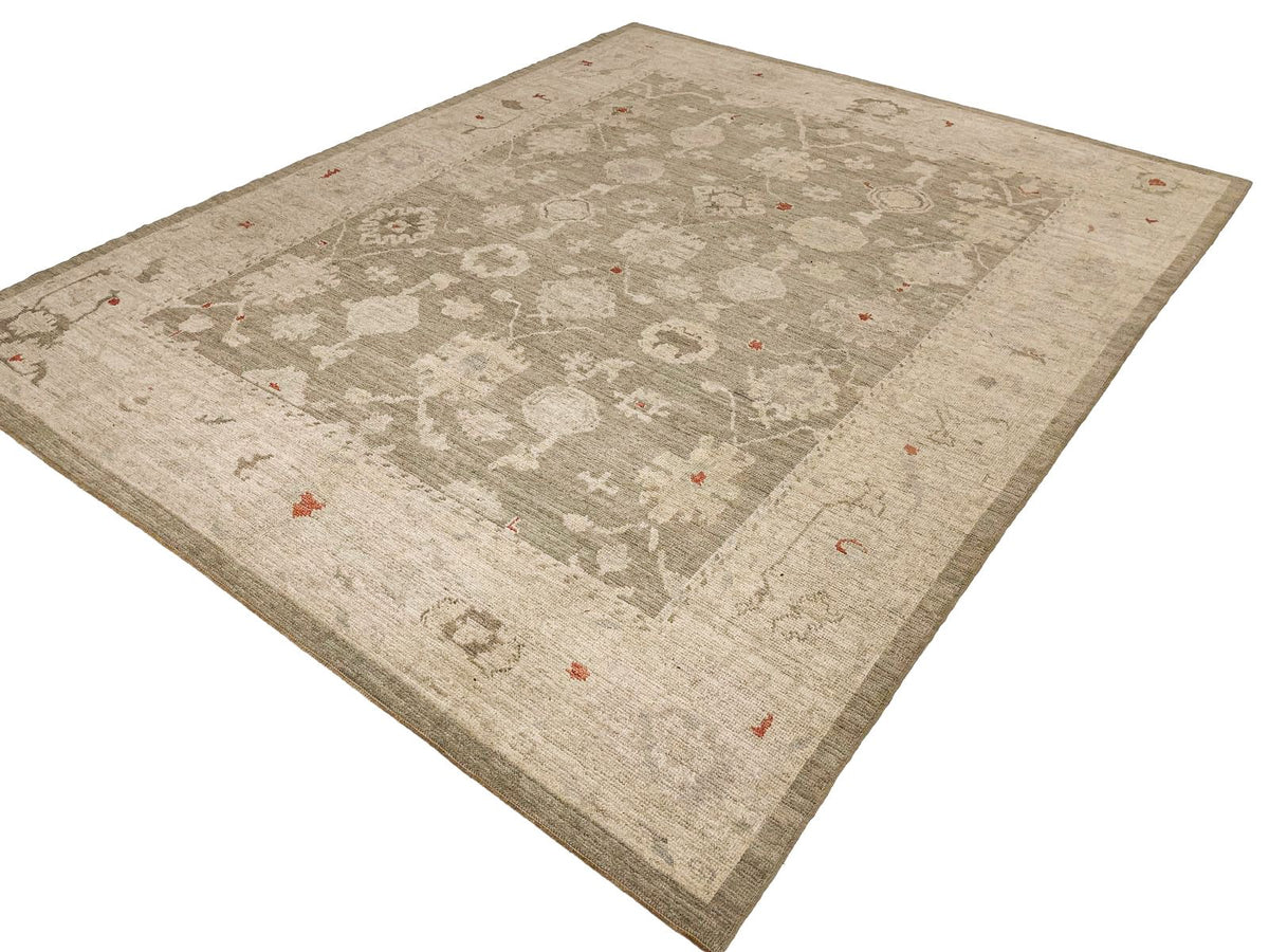 8x10 Gray and Navy Turkish Oushak Rug