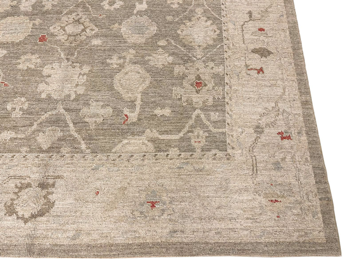8x10 Gray and Navy Turkish Oushak Rug