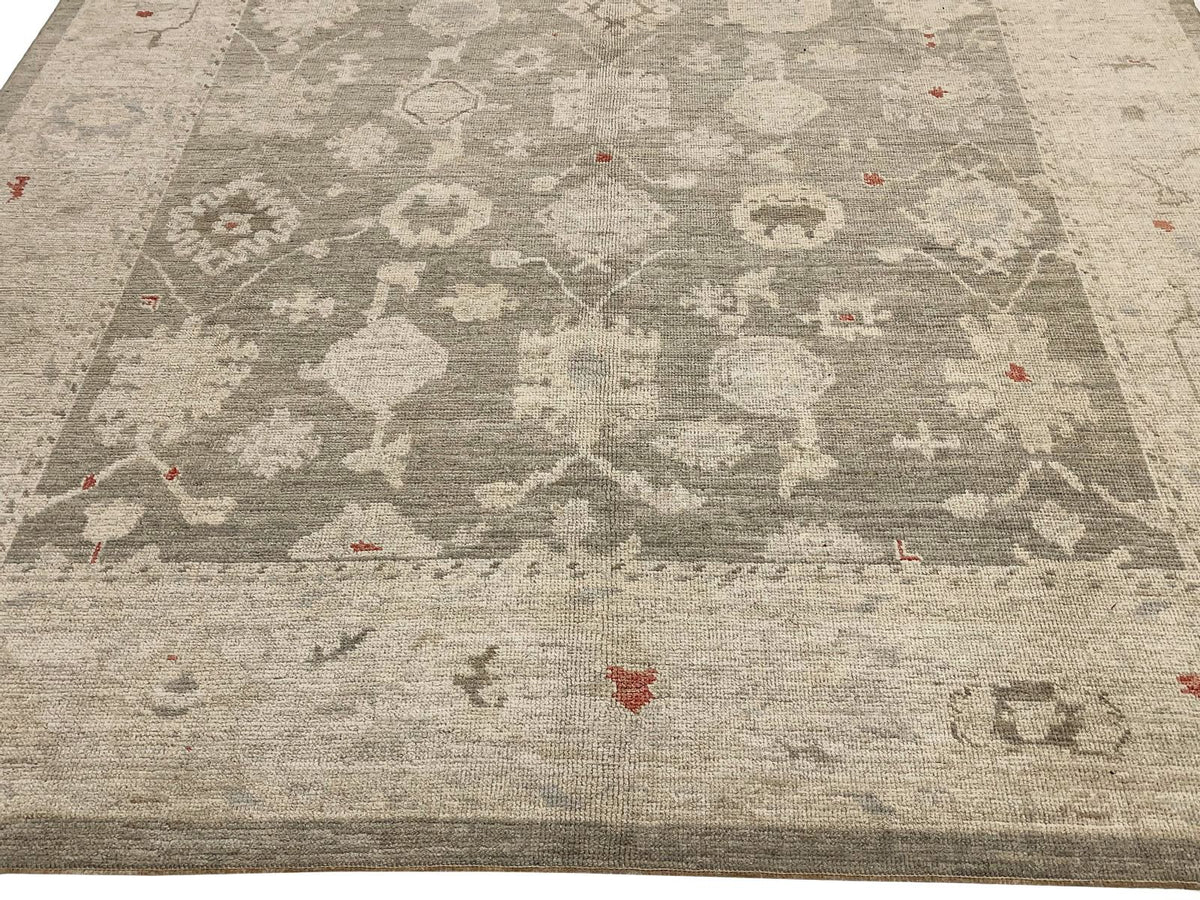 8x10 Gray and Navy Turkish Oushak Rug