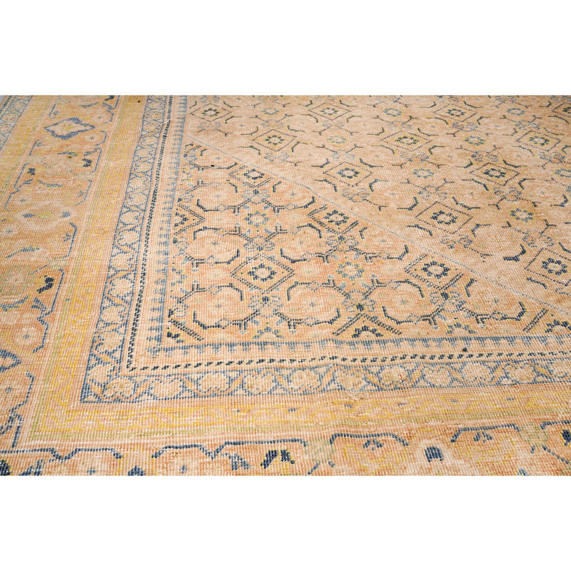 10x13 Ivory and Blue Turkish Oushak Rug