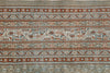 6x8 Beige and Rust Persian Kashan Distressed Area Rug