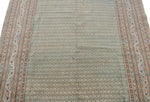 6x8 Beige and Rust Persian Kashan Distressed Area Rug