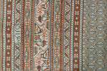 6x8 Beige and Rust Persian Kashan Distressed Area Rug