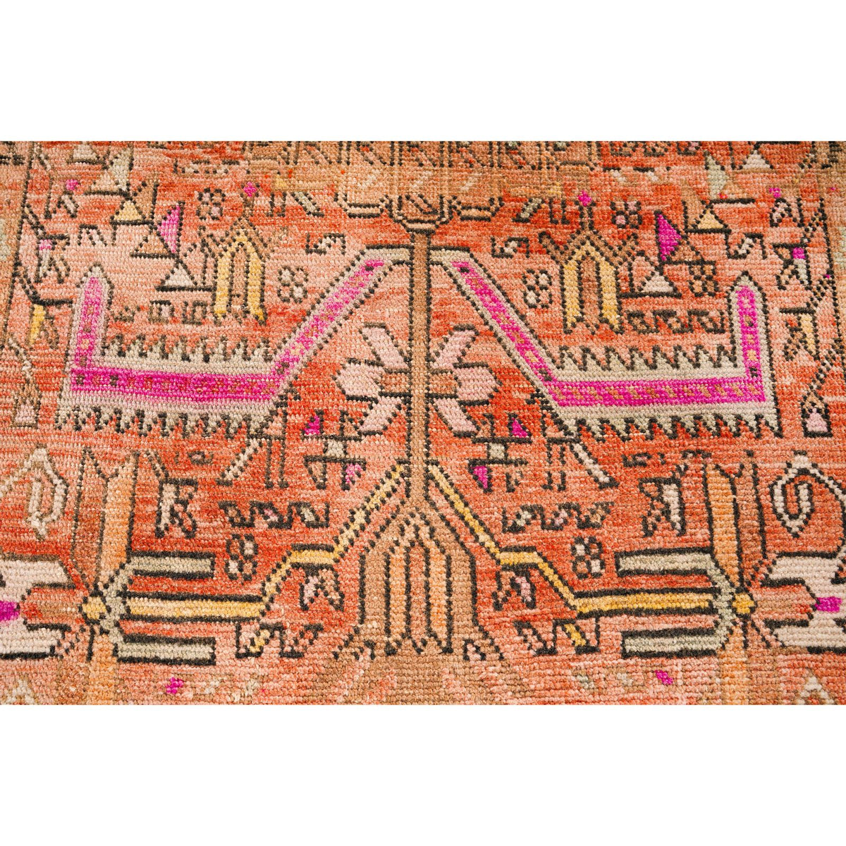 3x12 Rust and Black Persian Tabriz Distressed Area Runner