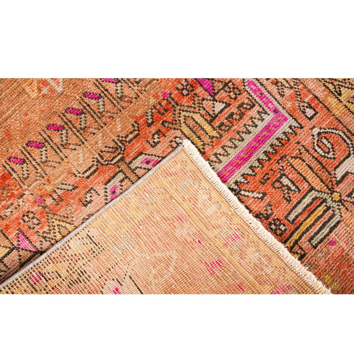 3x12 Rust and Black Persian Tabriz Distressed Area Runner