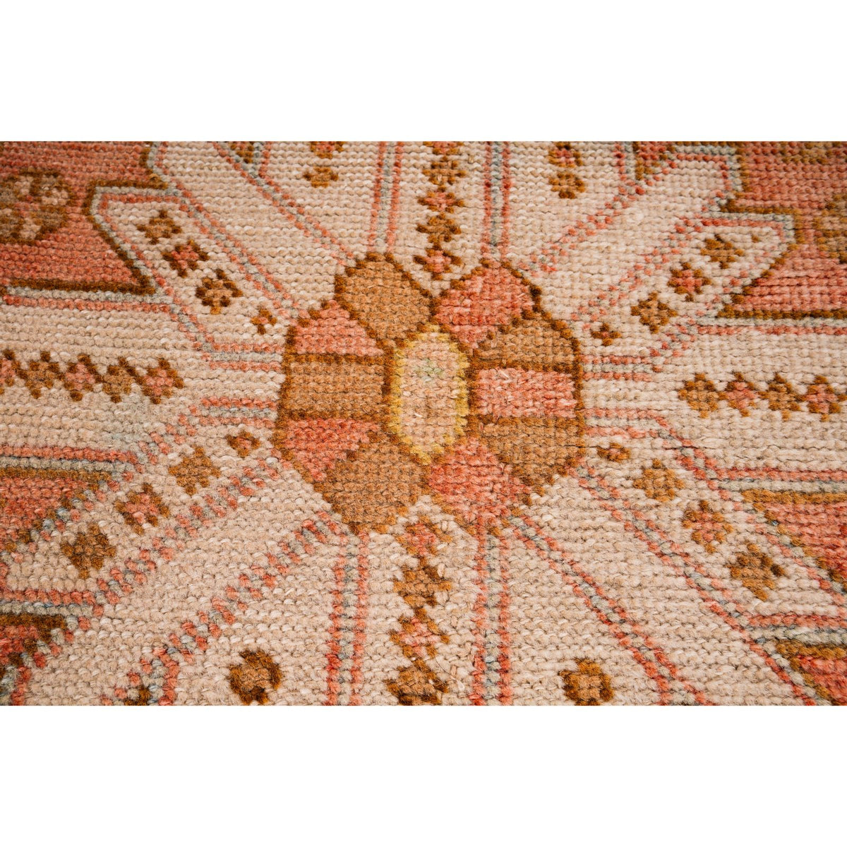 3x14 Rust and Ivory Persian Heriz Distressed Area Runner