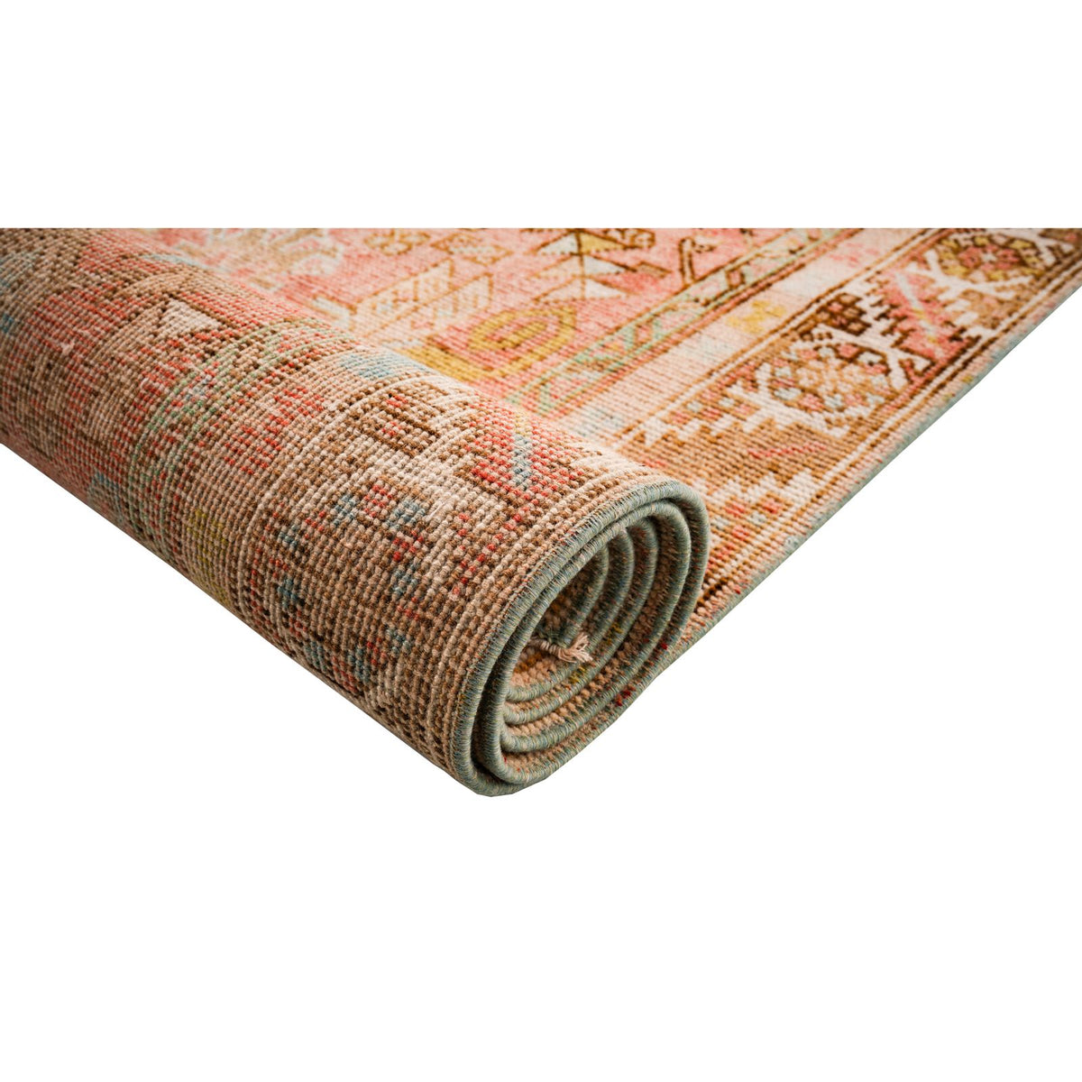 3x14 Rust and Ivory Persian Heriz Distressed Area Runner